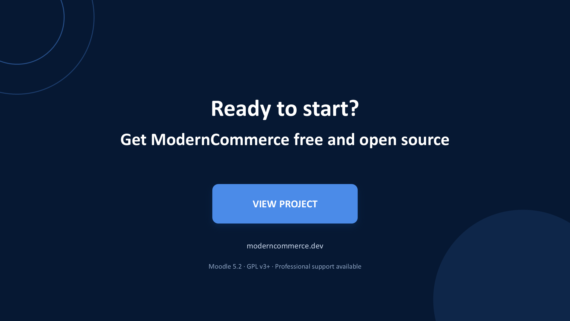 Get ModernCommerce free and open source