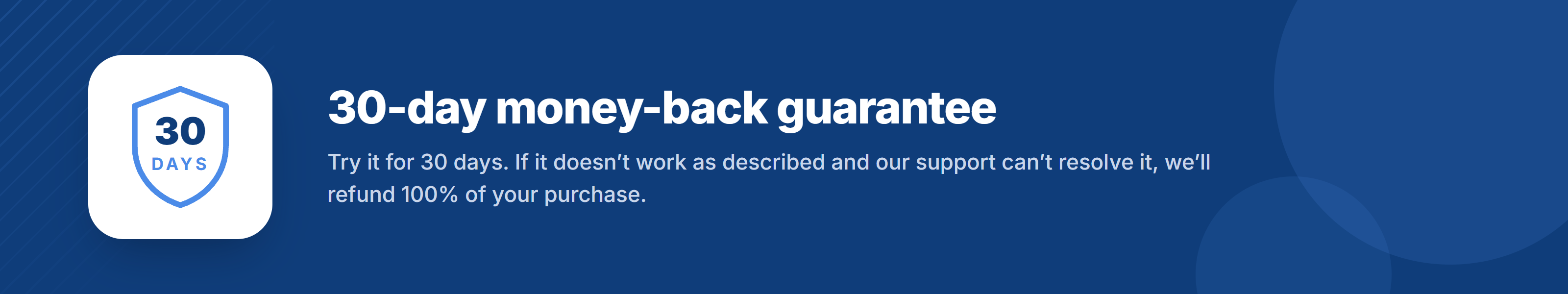 30-day money-back guarantee